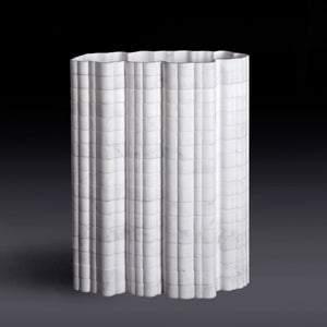 Stripe A3, Extremely thin statuary marble vase by Bufalini Marble Ulian Paolo - Fp Art Online