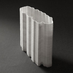Stripe A3, Extremely thin statuary marble vase by Bufalini Marble Ulian Paolo - Fp Art Online