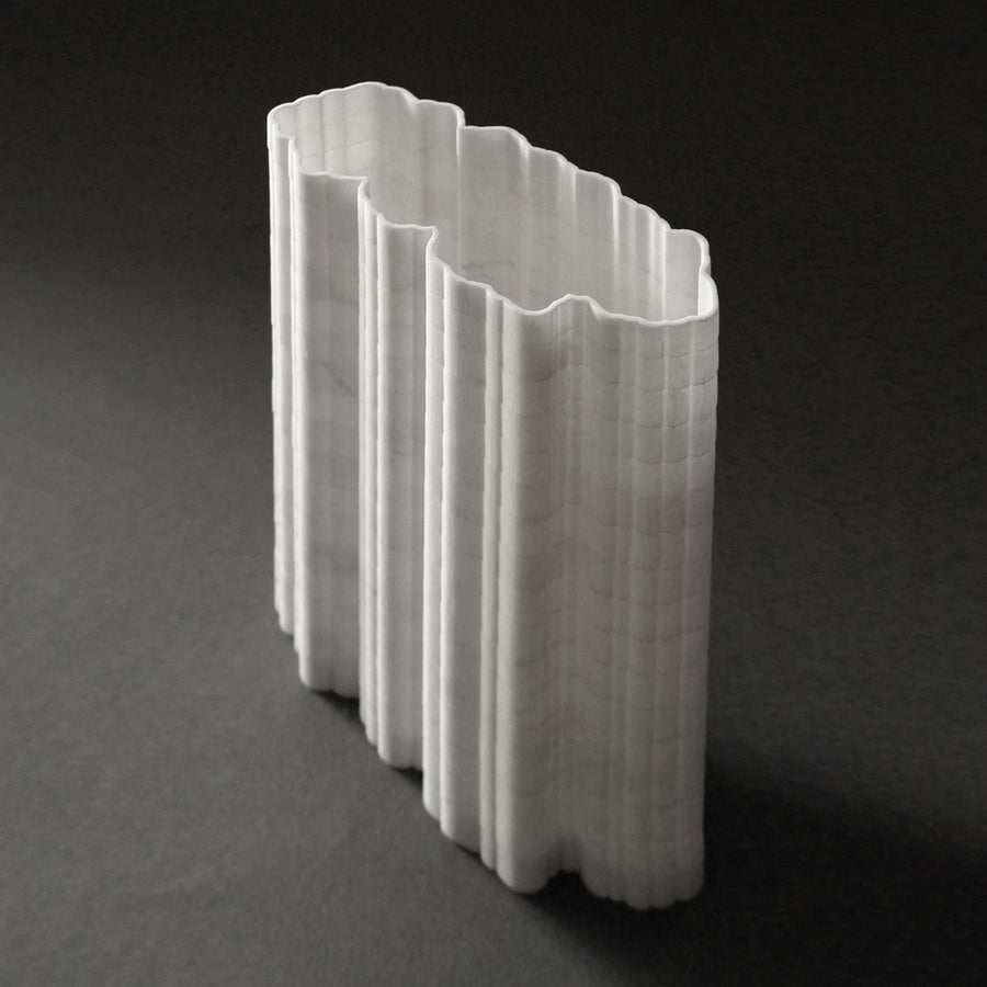 Stripe A3, Extremely thin statuary marble vase by Bufalini Marble Ulian Paolo - Fp Art Online