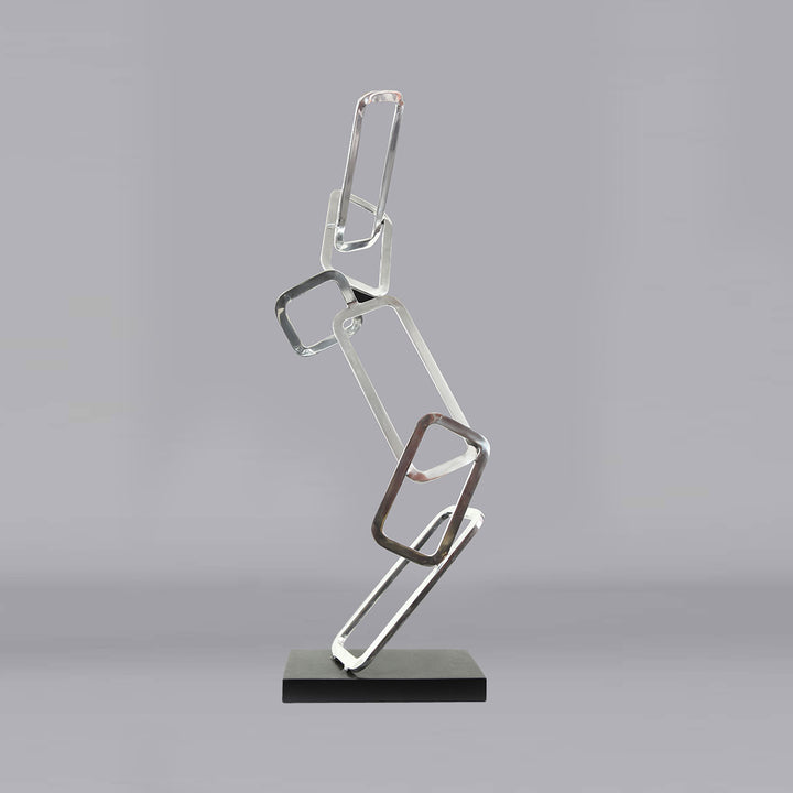 Aluminium Geometry #24 - Aluminium sculpture with black granite base by Fp Art Collection - Fp Art Online