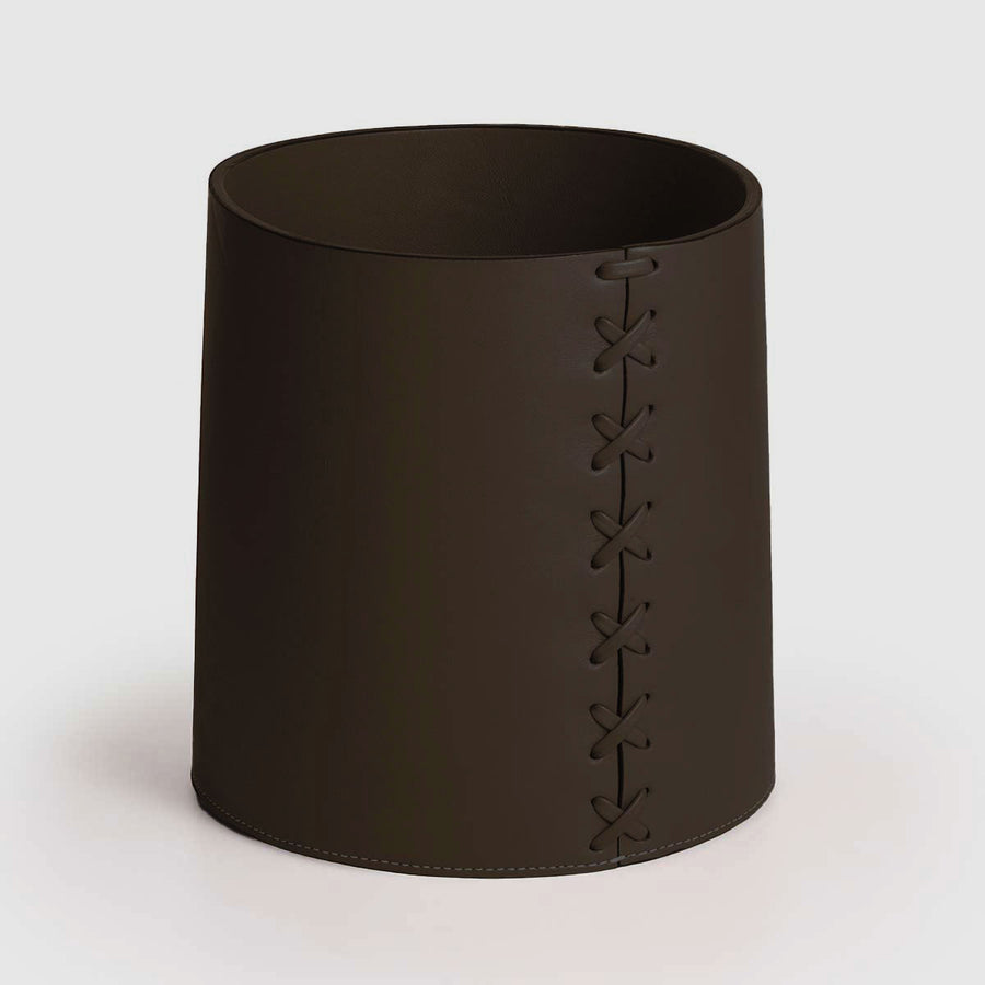 Handmade Leather Waste Bin by Fp Art Collection - Fp Art Online