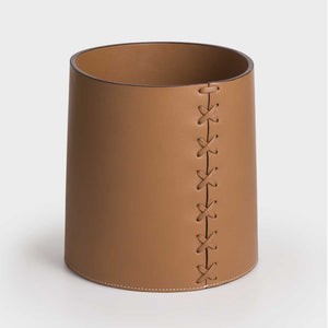 Handmade Leather Waste Bin by Fp Art Collection - Fp Art Online