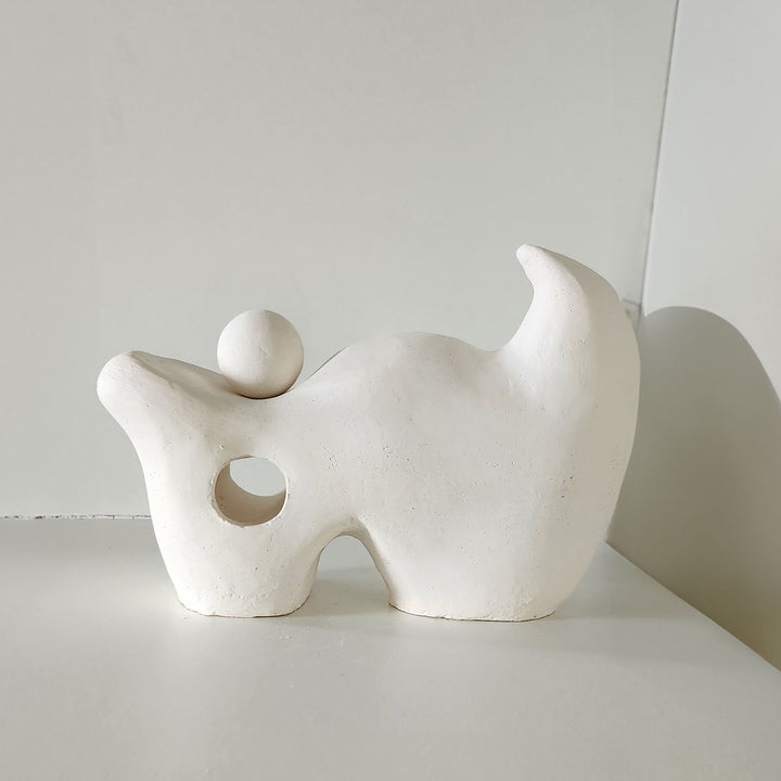 White Wave - Handmade shelf sculpture in ceramic by Fp Art Collection - Fp Art Online