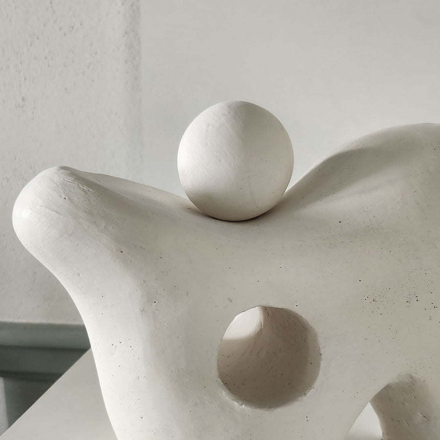 White Wave - Handmade shelf sculpture in ceramic by Fp Art Collection - Fp Art Online