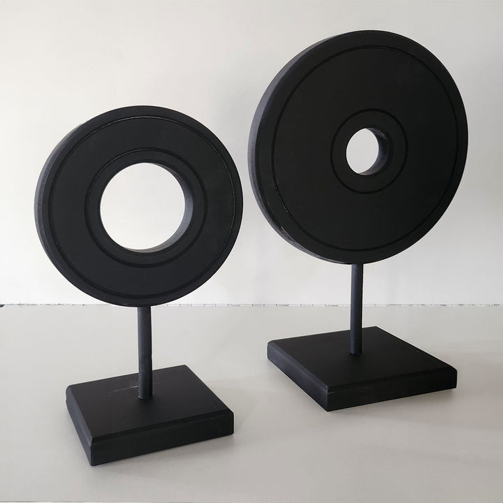 Black Shields Couple - Handmade shelf sculptures in timber (copia) by Fp Art Collection - Fp Art Online