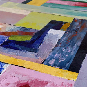 4 Big Stratigraphic Fields - Acrylic on wooden board by Gulminetti Alberto - Fp Art Online