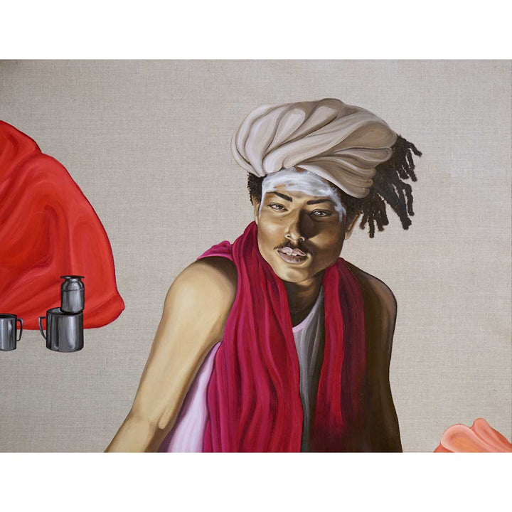 A Baba's Charm - Oil on linen canvas by Pera Caroline - Fp Art Online