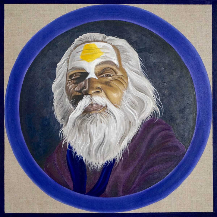 A Baba's Wisdom - Oil on linen canvas by Pera Caroline - Fp Art Online