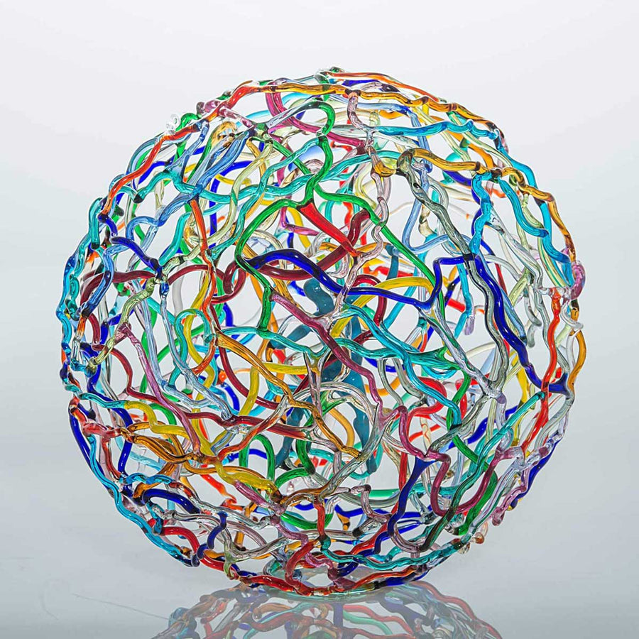 Biosphere Multi - Soft glass flamework sculpture by Bonaventura Mauro - Fp Art Online