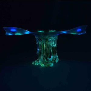 Butterfly - Fused glass sculpture with photoluminescence effect by Forti Daniela - Fp Art Online