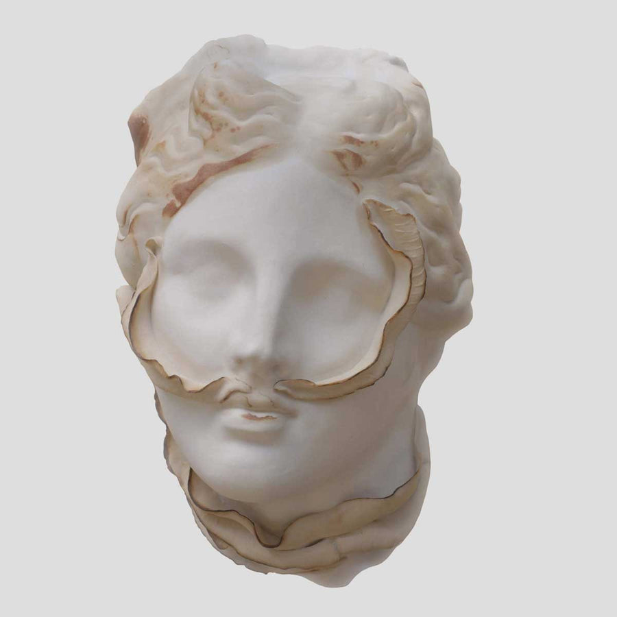 Come tu mi Vuoi #2 - Porcelain sculpture, moulding for the face and manual for leaf elements by Amedeo Annalia - Fp Art Online
