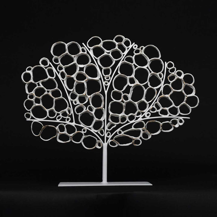 Coral - Porcelain and 20-carat gold lustre iron base sculpture by Battista Emanuela - Fp Art Online