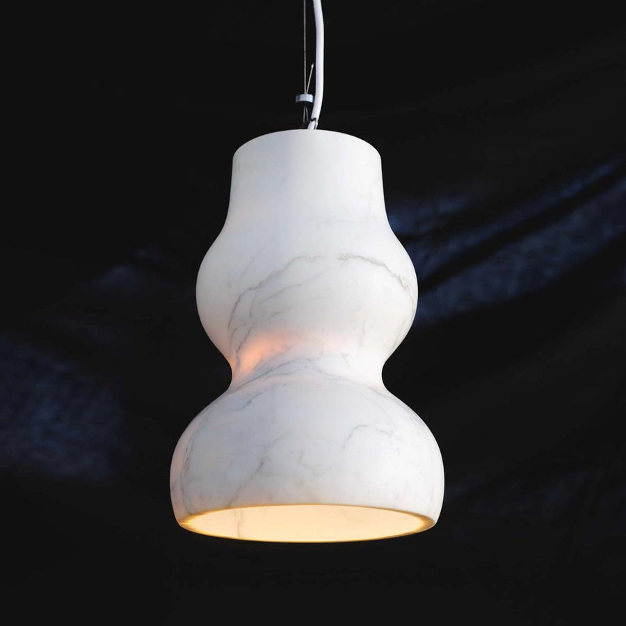 Dorchester Pendant Lamp - White Carrara veined marble by Up Group - Fp Art Online