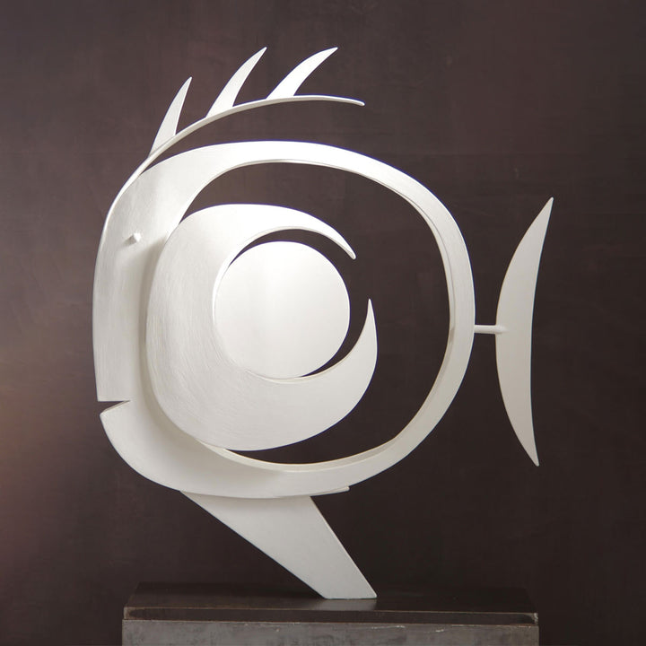 Eclipse 2 - Fish steel sculpture by Cubeddu Giorgio - Fp Art Online