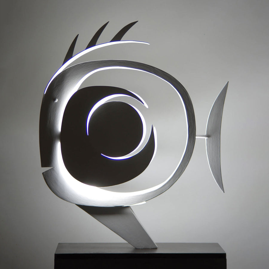 Eclipse 2 - Fish steel sculpture by Cubeddu Giorgio - Fp Art Online
