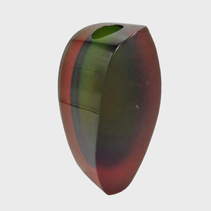 Molato - Mouth-blown satin glass vase, tobacco/green color by Fornace Mian - Fp Art Online