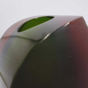 Molato - Mouth-blown satin glass vase, tobacco/green color by Fornace Mian - Fp Art Online