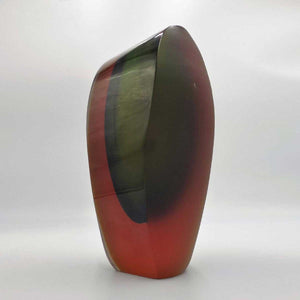 Molato - Mouth-blown satin glass vase, tobacco/green color by Fornace Mian - Fp Art Online