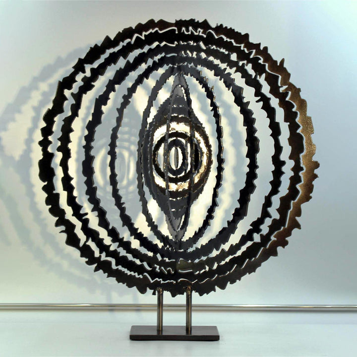 Herisson - Black steel fire-cut sculpture by Lonzi Philippe - Fp Art Online