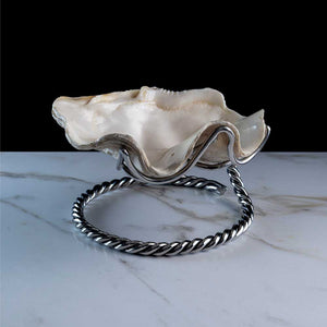 Liens - "Tridacna" shell on a stainless steel frame by Maritime Objects - Fp Art Online