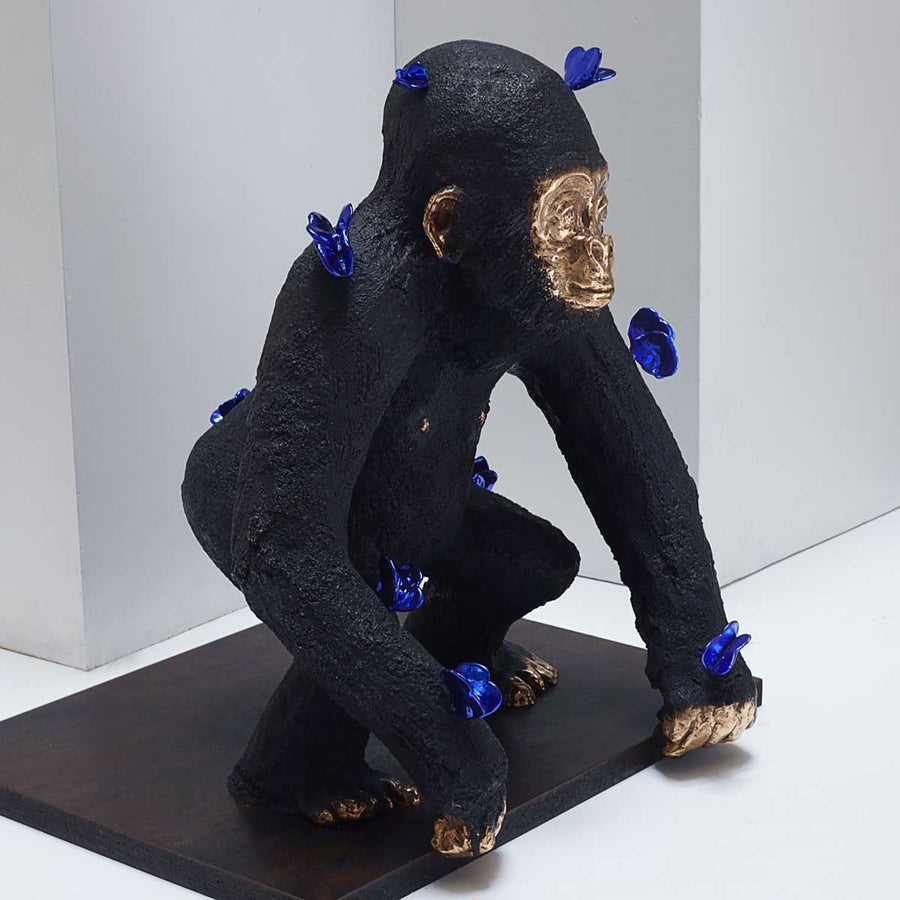 Petit Kong - Painted bronze sculpture by Berry Philippe - Fp Art Online