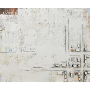Zona H - Concrete, poster paint and relief wall sculpture by Bruni Francesco - Fp Art Online