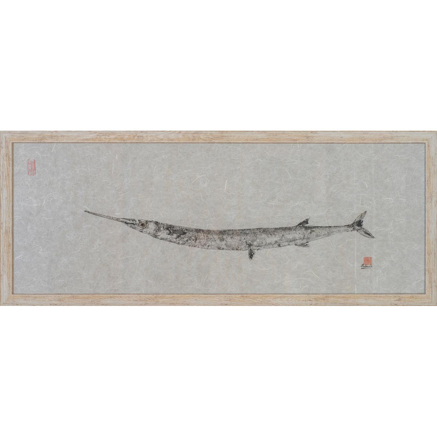 Aguglia #283 - Japanese Gyotaku technique painting on "Kozo" Asian mulberry paper by Auleta Nadia - Fp Art Online