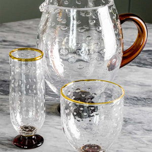 Bubbles Flute Glass, Murano blown glass by Fp Art Tableware - Fp Art Online