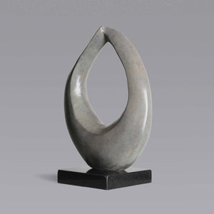 Single Ring #01 - Sand patina bronze sculpture with black granite base by Fp Art Collection - Fp Art Online