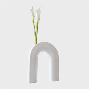 Arco White - Glazed casting ceramic vase by Visentin Cristian - Fp Art Online