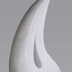 Abstract Marble #11 - Carrara marble sculpture with black granite base by Fp Art Collection - Fp Art Online