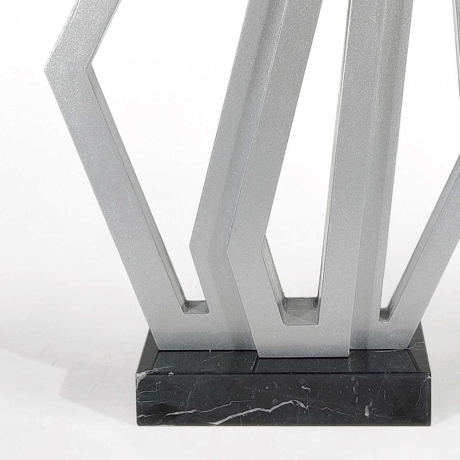 Abstract #10 - Grey patina sculpture with black granite base by Fp Art Collection - Fp Art Online