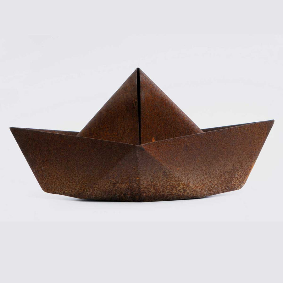 Boat - Corten steel sculpture by Bruni Francesco - Fp Art Online