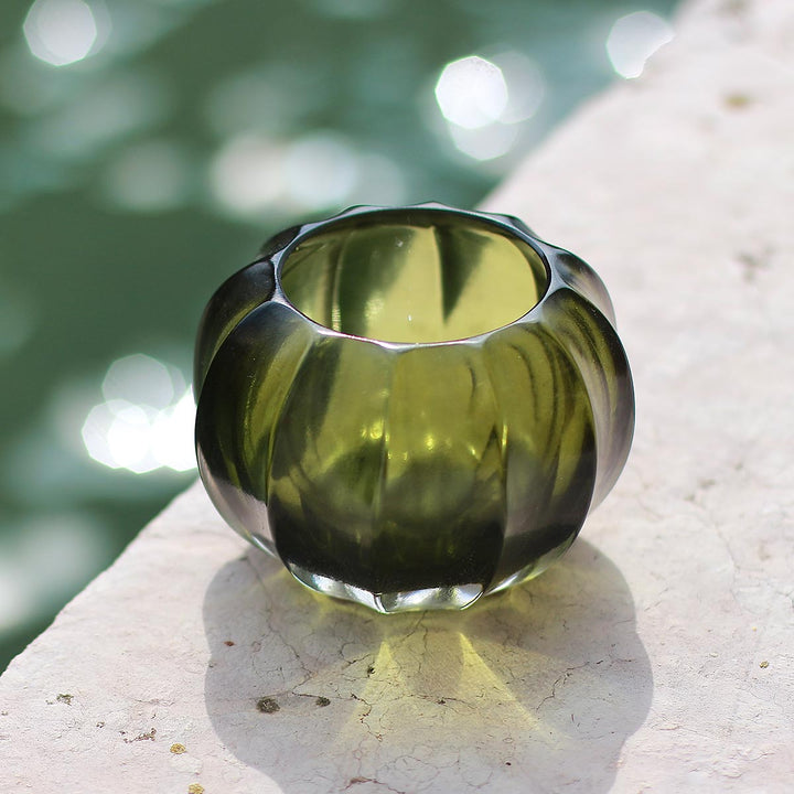 Bocia Laguna - Handcrafted cold carved glass vase by Micheluzzi Glass - Fp Art Online