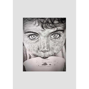 Childhood - Mixed technique, pure graphic pencil-graphite by Romano Davide - Fp Art Online