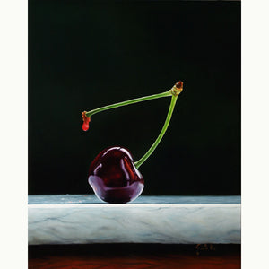 Cherries On Marble - Oil paint on panel by Giraudo Riccardo - Fp Art Online