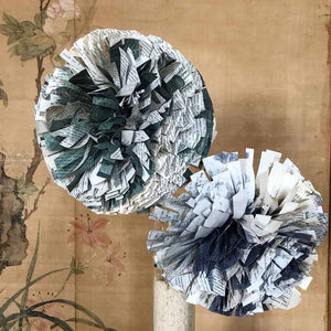 Large Chrysanthemums - Paper flowers made out of old books by Crizu - Fp Art Online