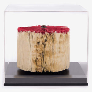 Blown Red Small - Paper sculpture made out of old folded books by Crizu - Fp Art Online