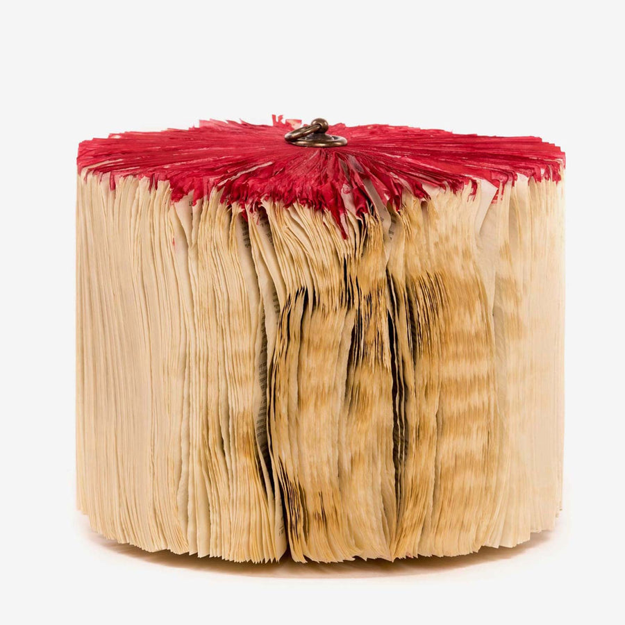 Blown Red Small - Paper sculpture made out of old folded books by Crizu - Fp Art Online