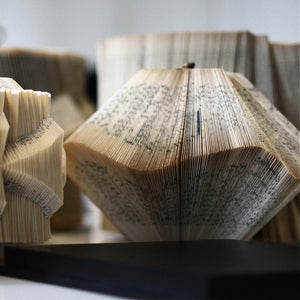 Lantern Large - Paper sculpture made out of old folded books by Crizu - Fp Art Online