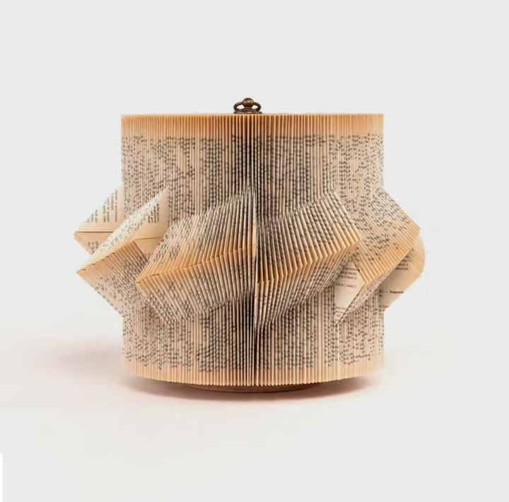 Sail Medium - Paper sculpture made out of old folded books by Crizu - Fp Art Online
