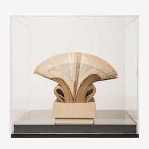 Wig Diamond w/ Perspex Theca - Paper sculpture made out of old folded books by Crizu - Fp Art Online