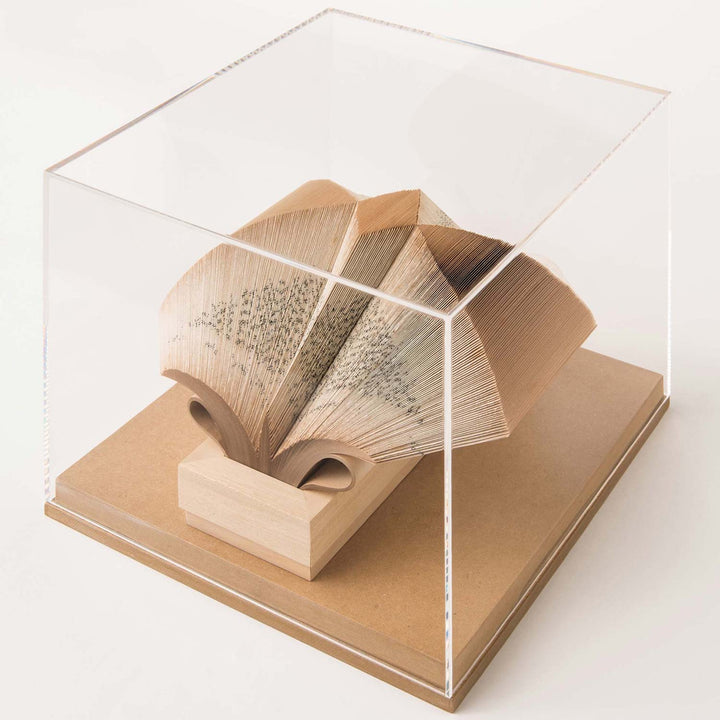 Wig Diamond w/ Perspex Theca - Paper sculpture made out of old folded books by Crizu - Fp Art Online