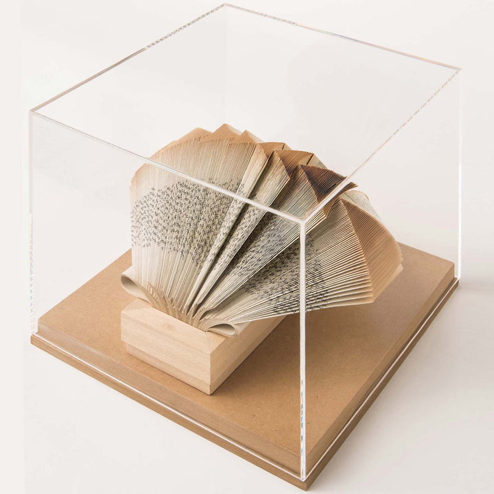Wig Newton w/ Perspex Theca - Paper sculpture made out of old folded books by Crizu - Fp Art Online