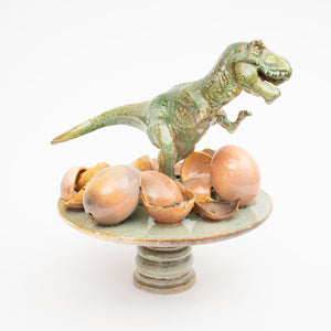 #CTT_T-rex - Glazed ceramic sculptural centerpiece by Amaaro - Fp Art Online