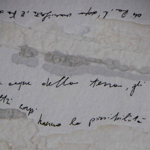 Earth's Tale #4  - Bas-relief painting, marks of paper pulp and writing by Giannelli Renata - Fp Art Online