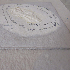 Earth's Tale #5  - Bas-relief painting, marks of paper pulp and writing by Giannelli Renata - Fp Art Online