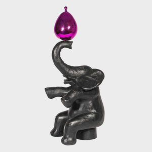 Elephant et le Ballons - Painted bronze sculpture by Berry Philippe - Fp Art Online