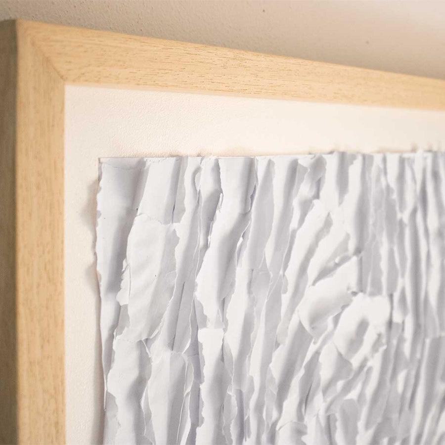 Facente Natura White - Collage on framed paper by Maranelli Martina - Fp Art Online