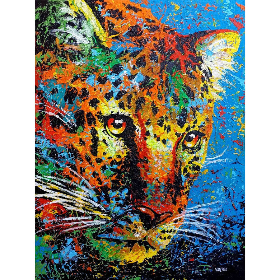 Felino - Mixed technique and acrylic on canvas by De Cristofaro Valerio - Fp Art Online